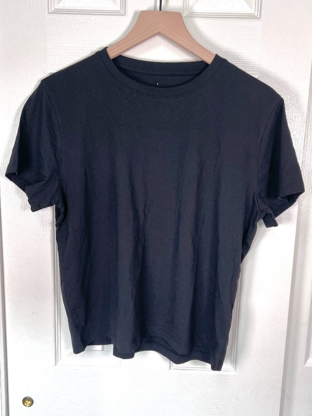 Everlane The Box-Cut Tee in Essential Cotton Black Size Large NWOT